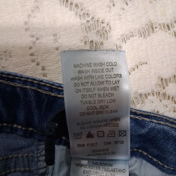 Levi's Girls Cropped Denim Legging Size 10 Reg Adjustable Waist - Picture 10 of 15